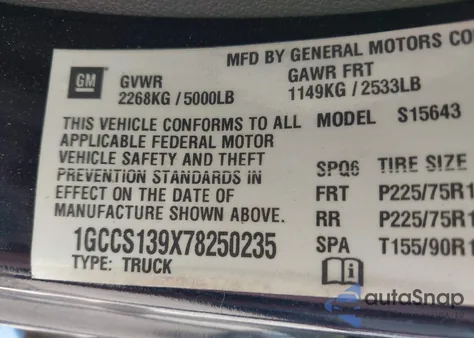 2007 Chevrolet Colorado Lt z USA, uszkodzony, nr VIN 1GCCS139X78250235